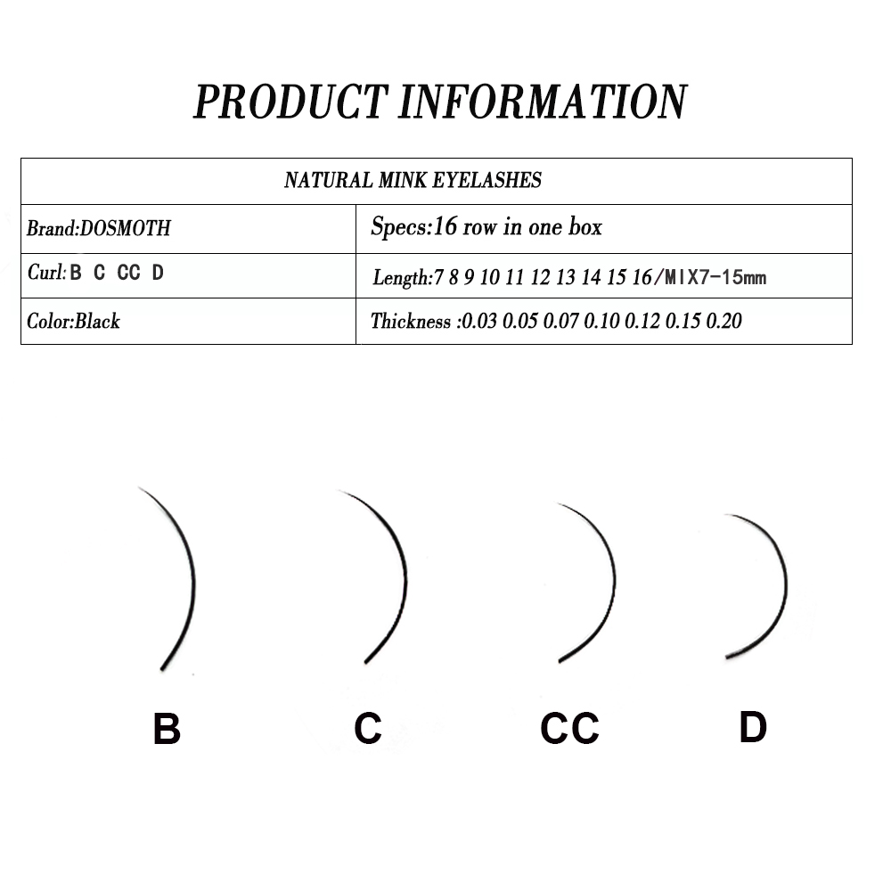DOSMOTH 10 Cajas 16 Filas 7-16 - Eyelash Extension For Asian Eyes reseña y precio